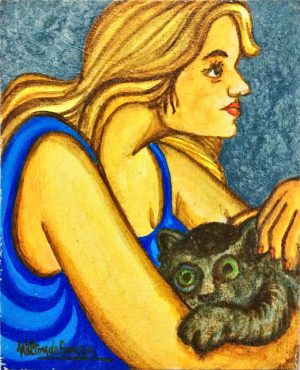 MULHER COM GATO
